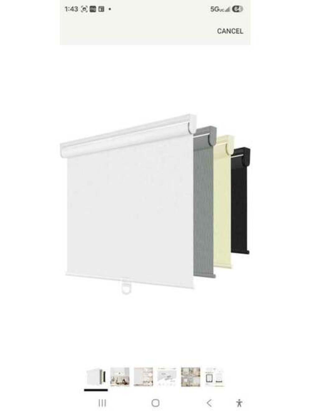 CrisDova Cordless Blackout Roller Shade White 21" W x 72" H Window Blind New